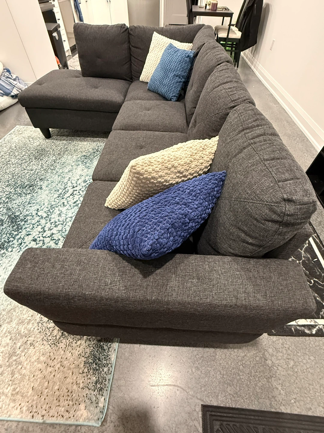 Dark Grey Sectional Sofa - photo 4