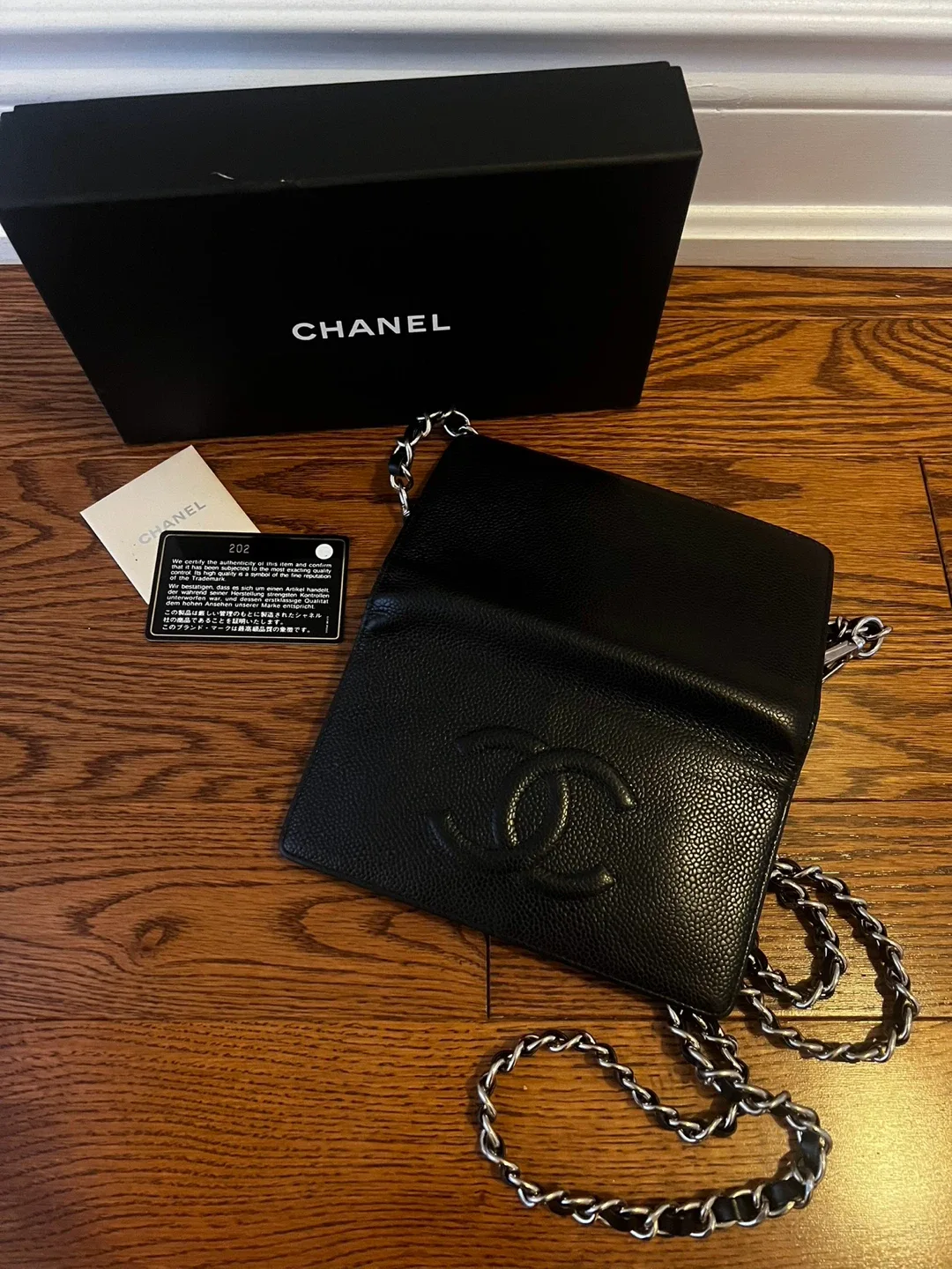 Chanel Black Wallet on Chain (WOC) with Box