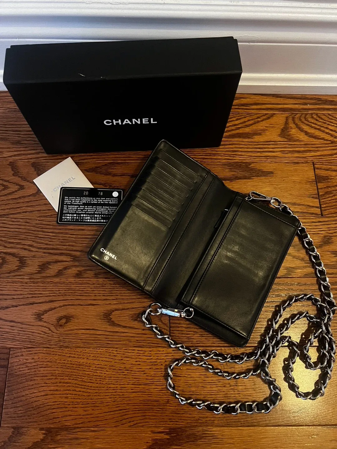 Chanel Black Wallet on Chain (WOC) with Box image indicator(4)