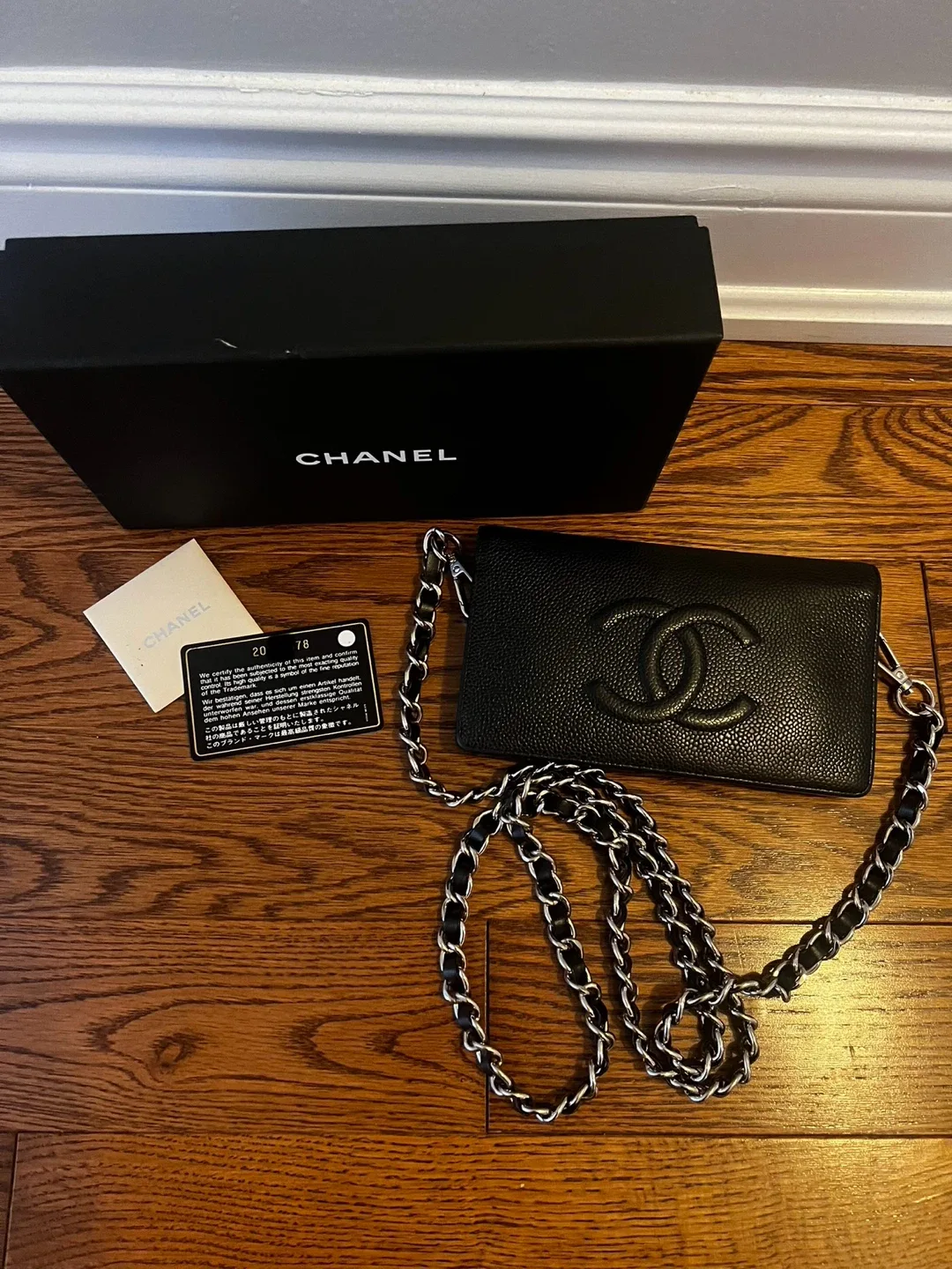Chanel Black Wallet on Chain (WOC) with Box image indicator(3)