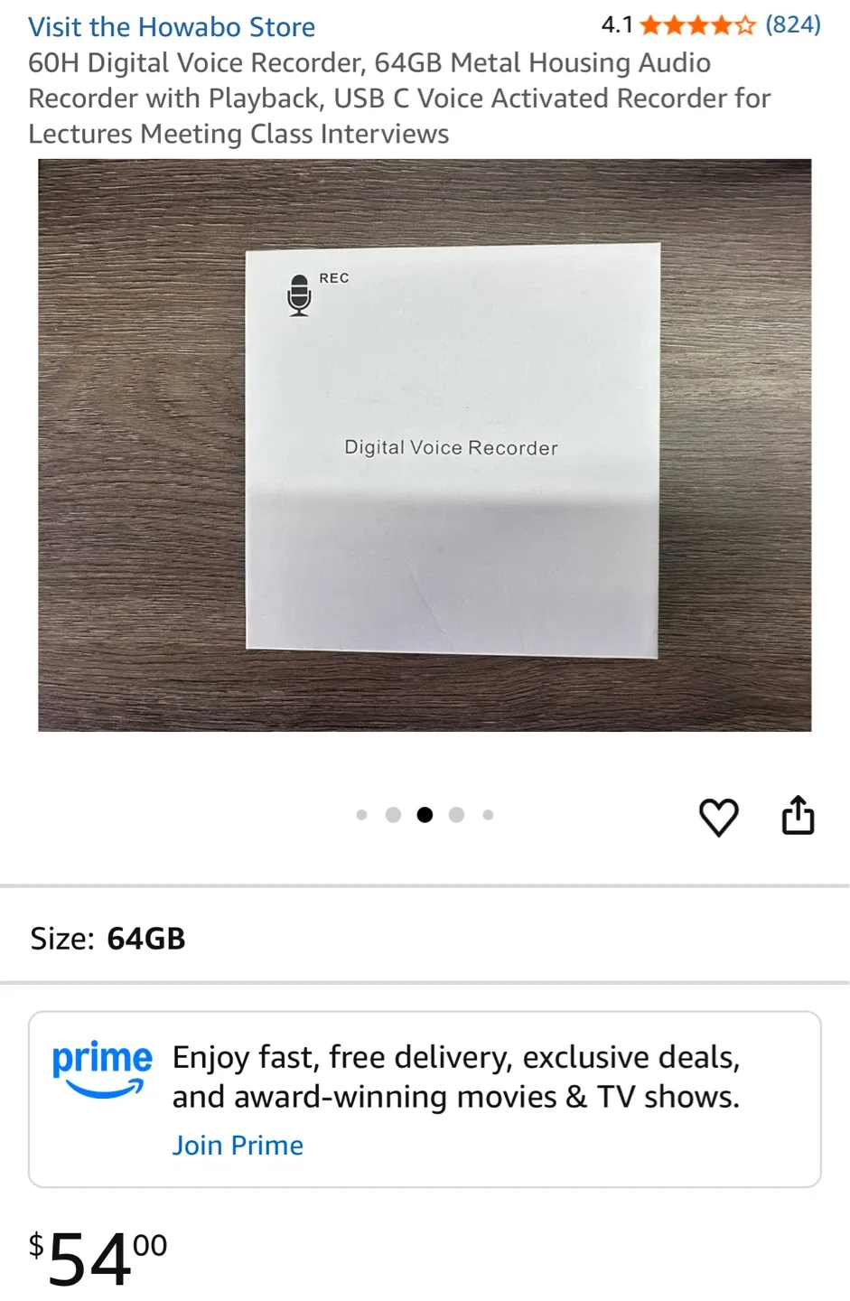 New Digital Voice Recorder 64GB image indicator(2)