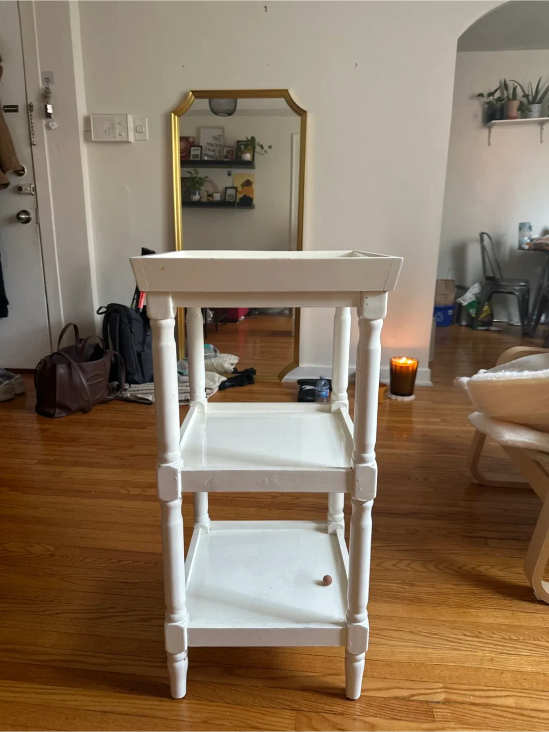 White Tiered Side Table