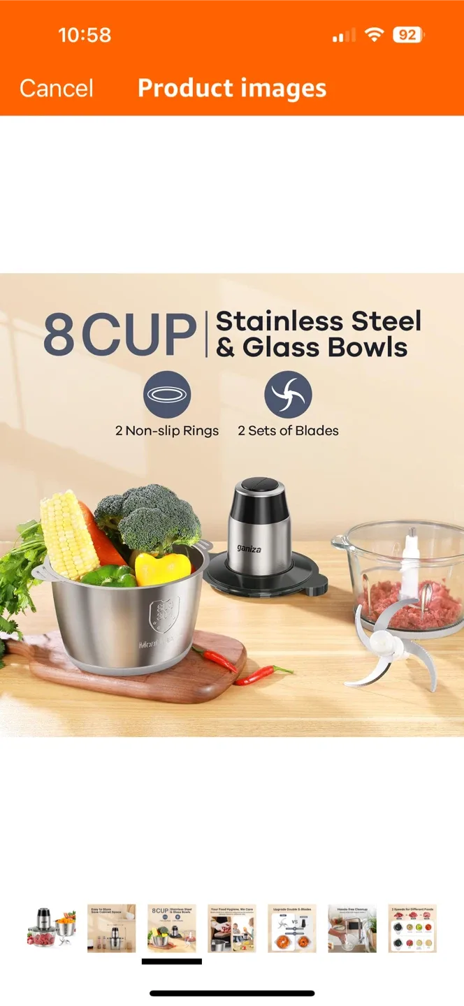 Ganiza 8-Cup Food Processor image indicator(3)