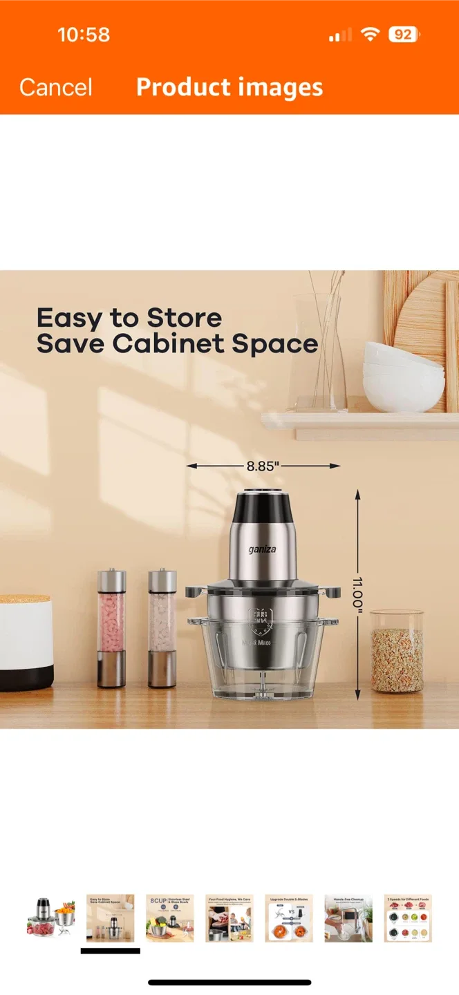 Ganiza 8-Cup Food Processor image indicator(2)