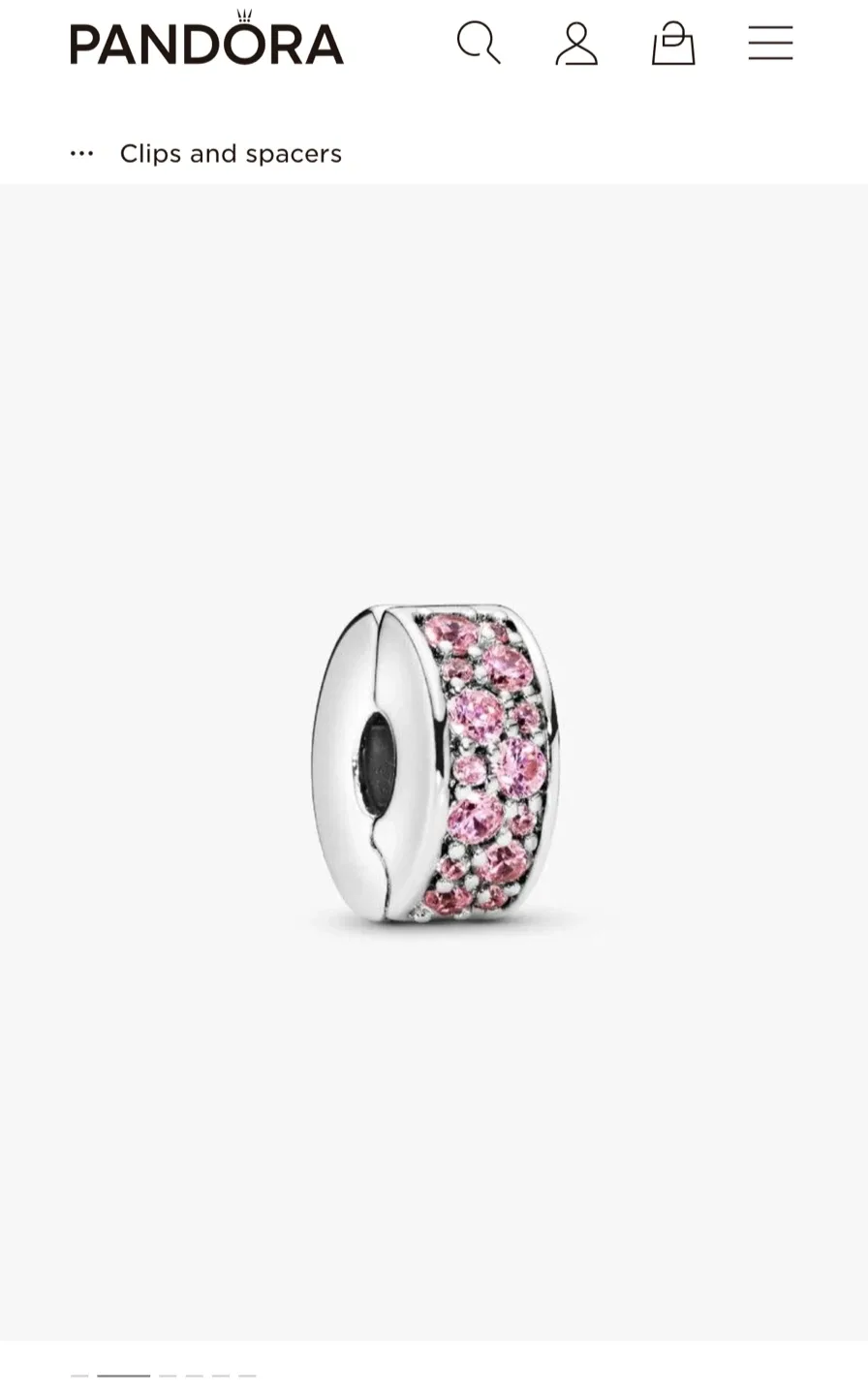 Pandora Bangle & Pink Pave Clip Charm image indicator(3)