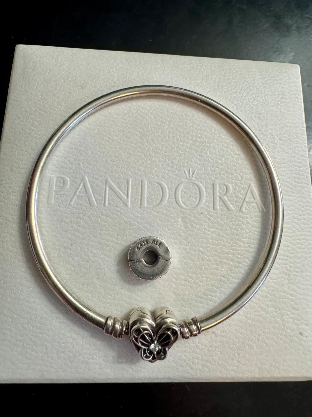 Pandora Bangle & Pink Pave Clip Charm image indicator(6)