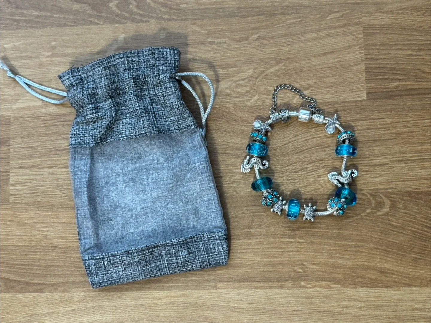 Turquoise Charm Bracelet with Gift Bag image indicator(2)