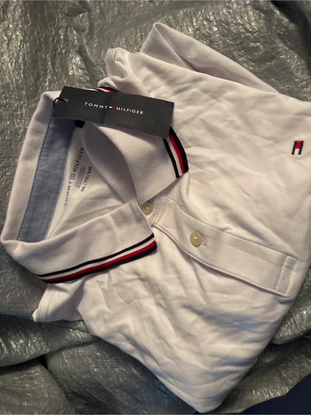 Tommy Hilfiger White Polo Shirt - XXL