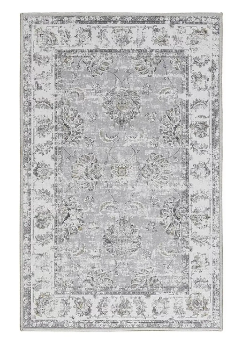 New 4x6 Area Rug Washable Distressed Grey