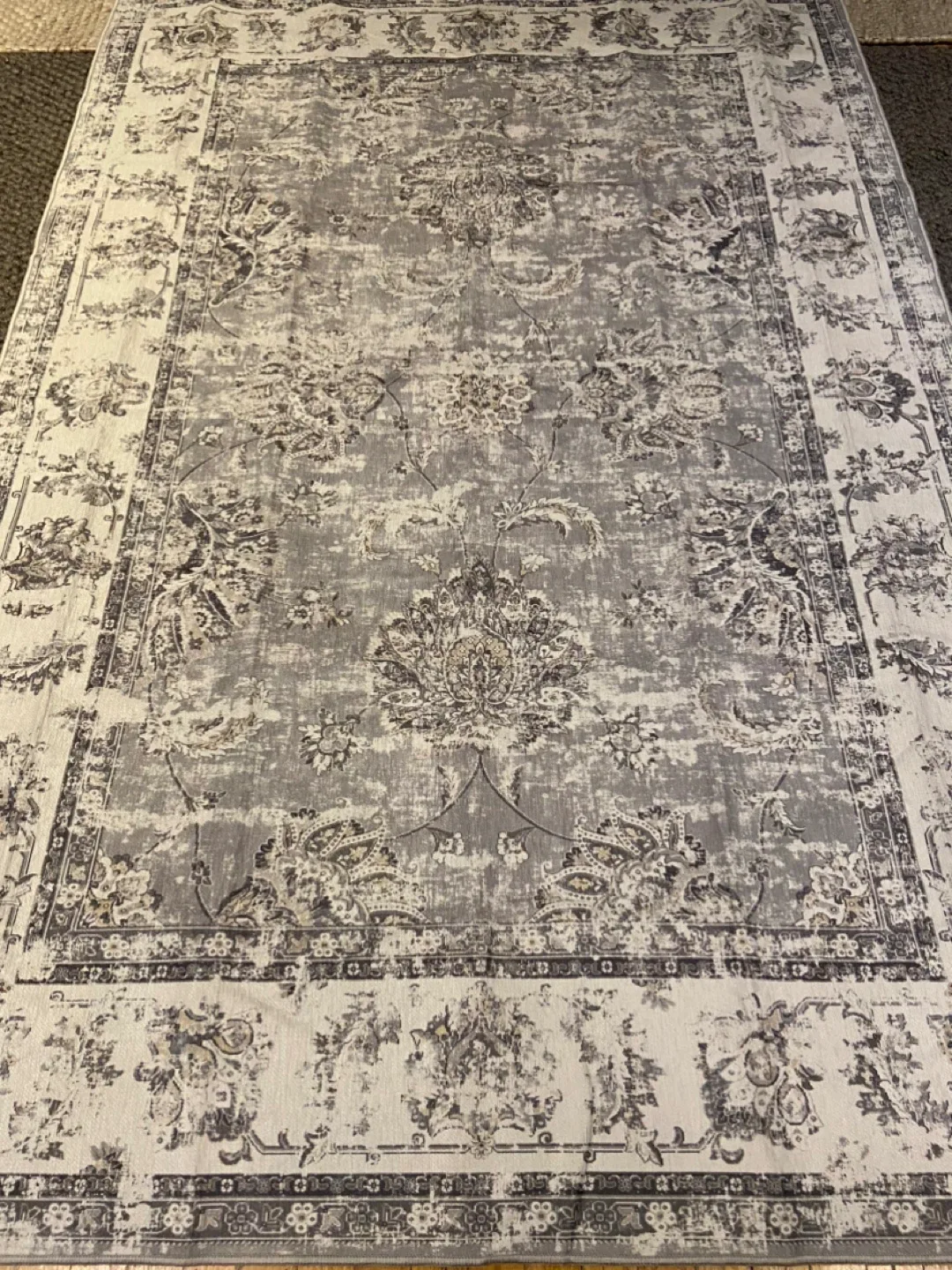 New 4x6 Area Rug Washable Distressed Grey image indicator(6)