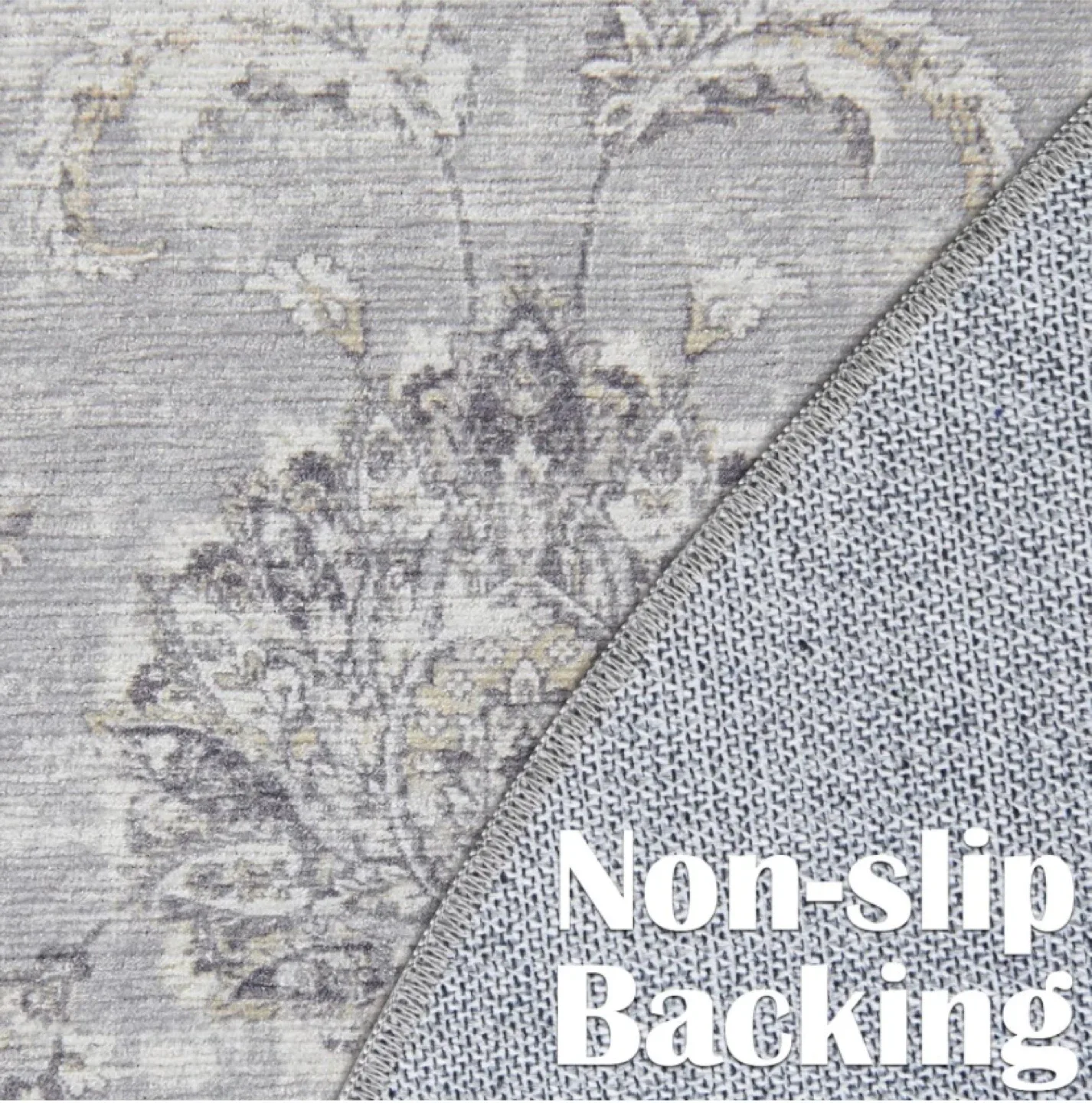 New 4x6 Area Rug Washable Distressed Grey image indicator(5)