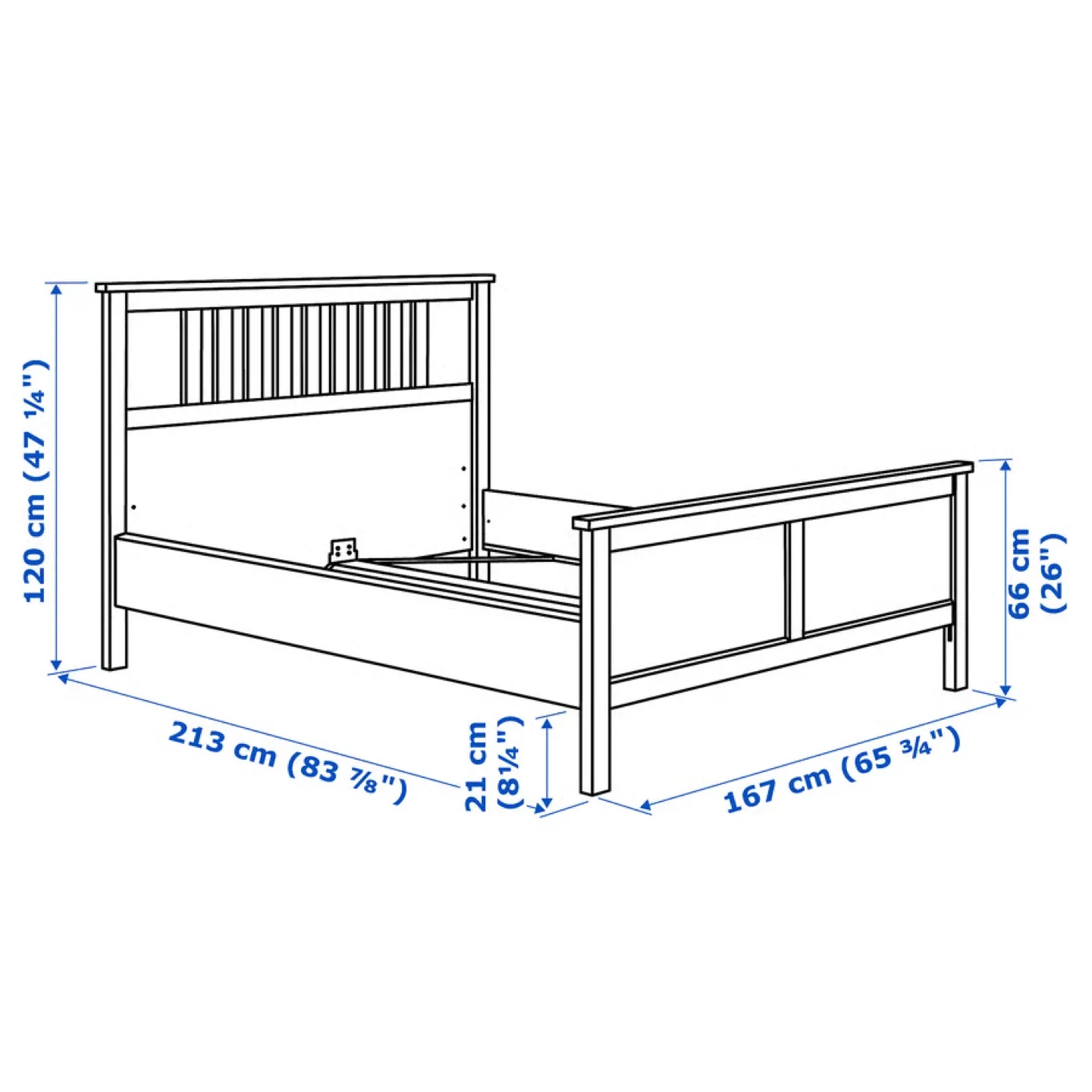 IKEA Hemnes Grey Stained Bed Frame image indicator(3)