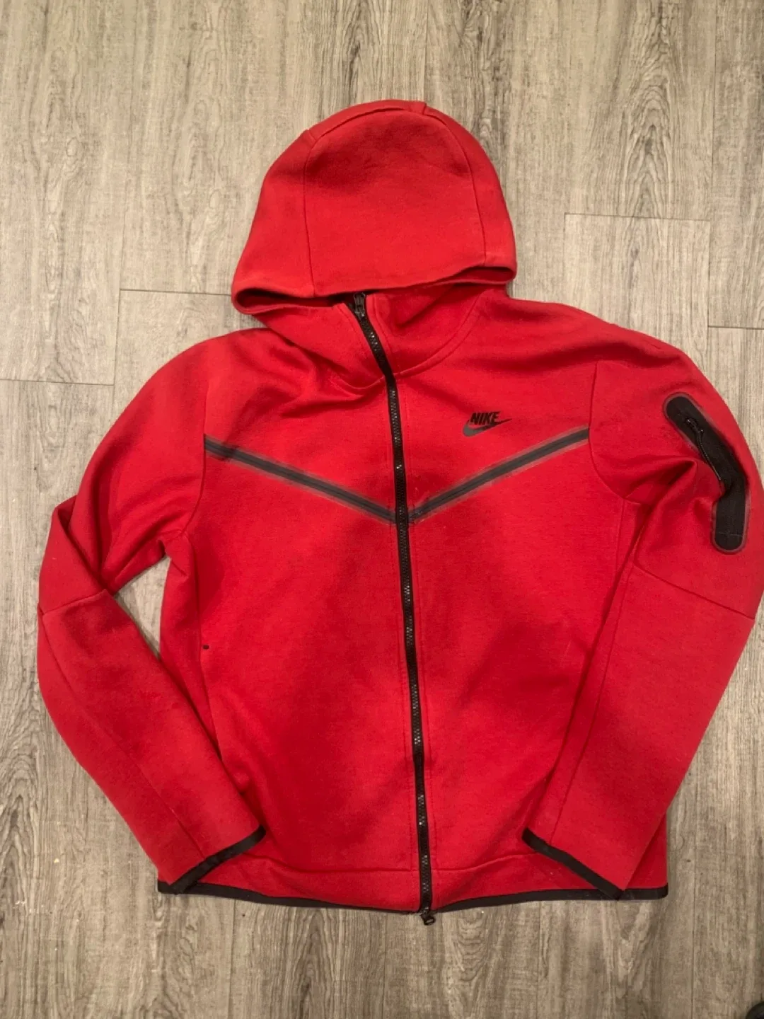 Nike Tech Fleece Red Hoodie - Size M