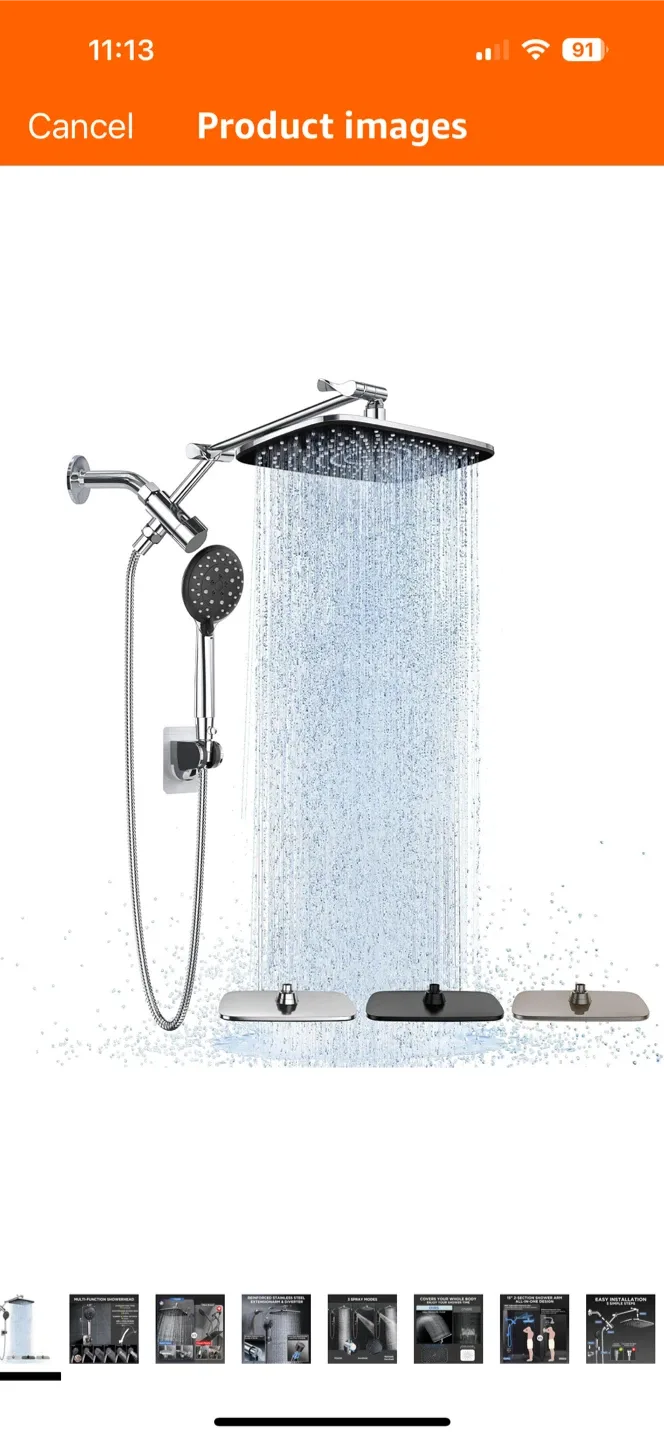 Multi-Function Showerhead with 6 Spray Settings