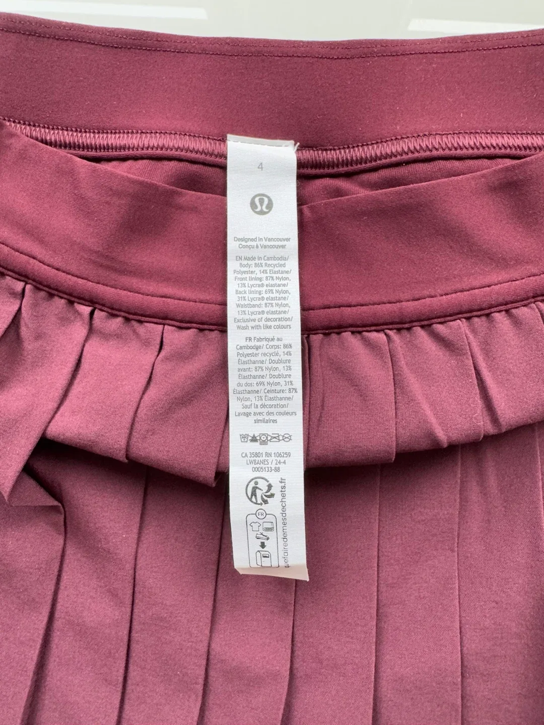 Lululemon High-Rise Pleated Tennis Skirt - Size 4 image indicator(5)