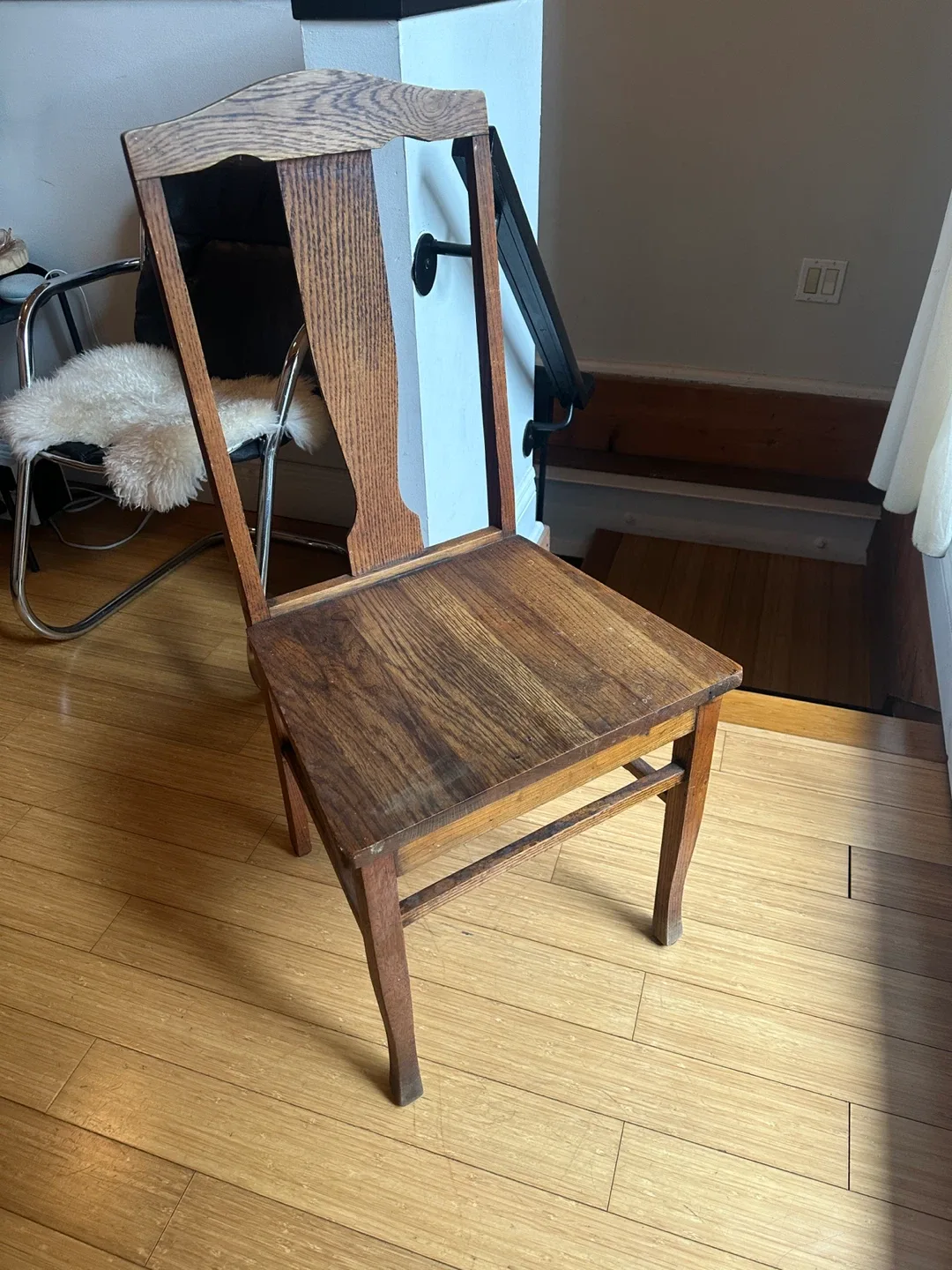 BEAUTIFUL ANTIQUE OAK CHAIR DINING DRSK SIDE OFFICE VINTAGE