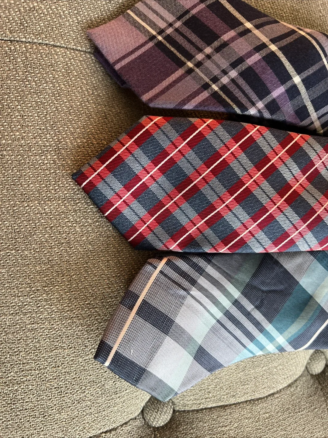 Set of 3 Assorted Plaid Ties