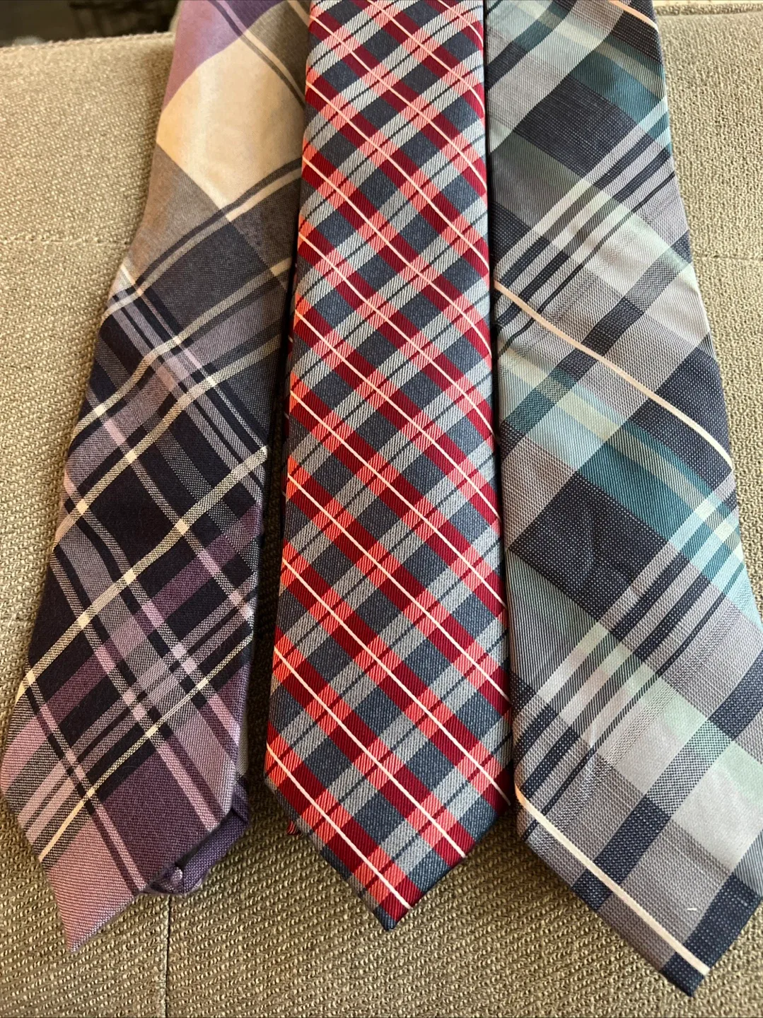 Set of 3 Assorted Plaid Ties image indicator(8)