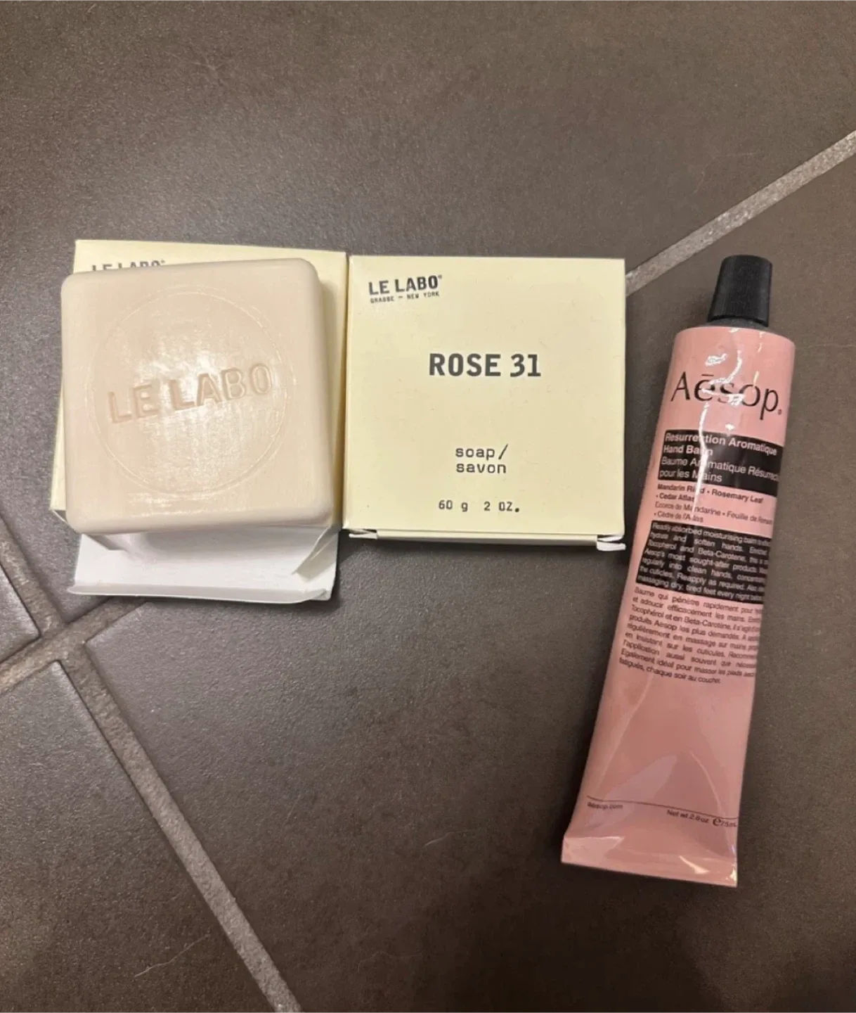 Le Labo Rose 31 Soap & Aesop Hand Balm