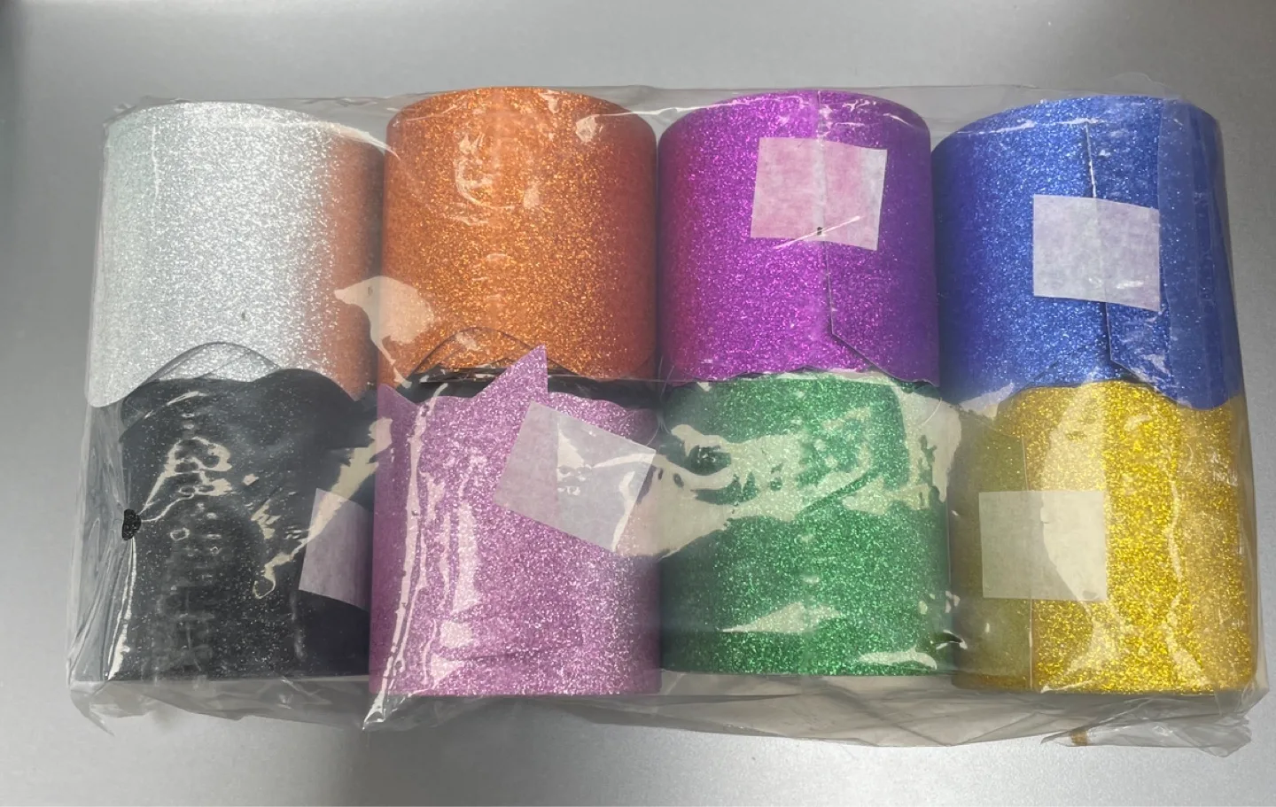 New Glitter Ribbon Rolls - 8 Pack