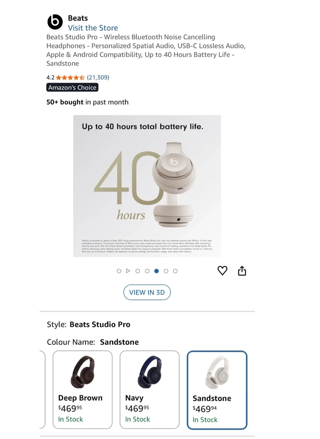 New! Beats Studio Pro Sandstone Headphones image indicator(9)