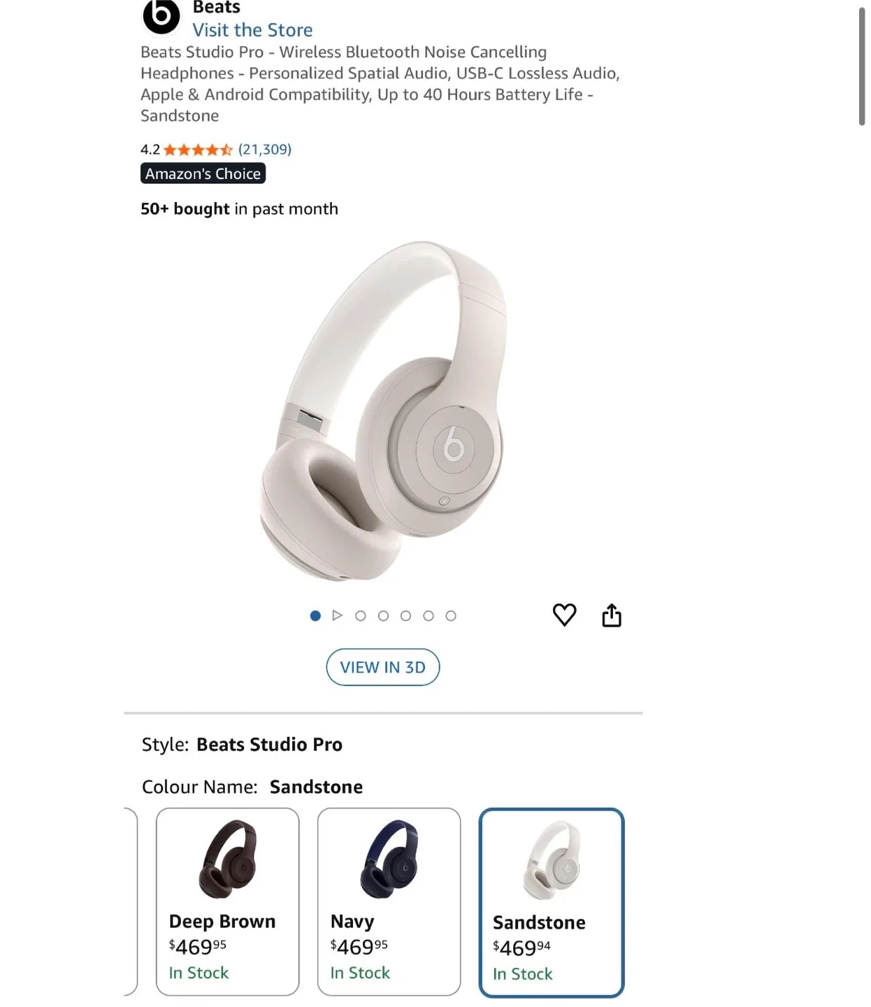 New! Beats Studio Pro Sandstone Headphones image indicator(8)