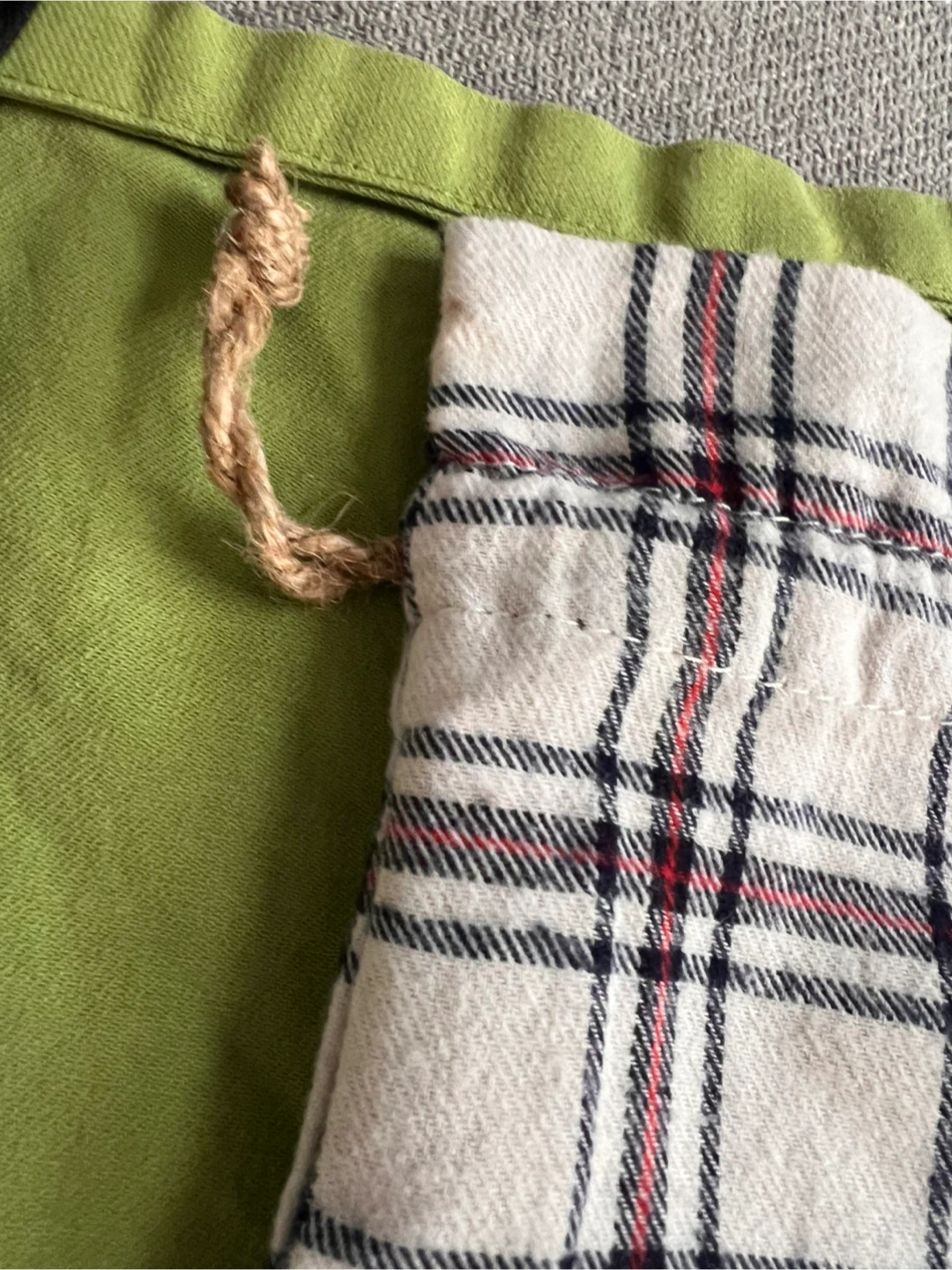Plaid Drawstring Bag - Gift Bag - photo 4