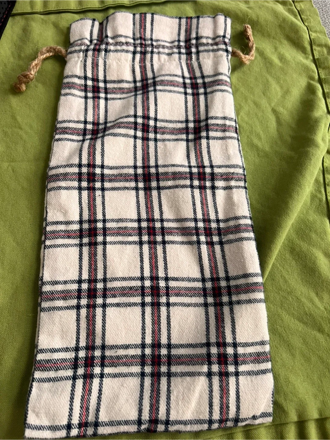 Plaid Drawstring Bag - Gift Bag