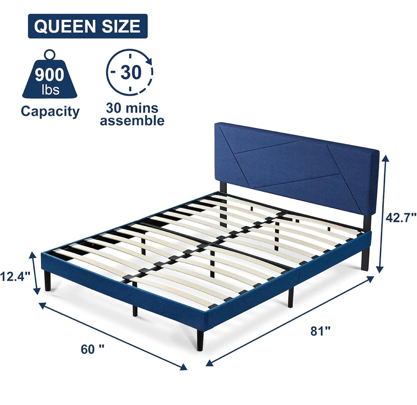 Upholstered queen Bed frame- Mollbly - photo 3