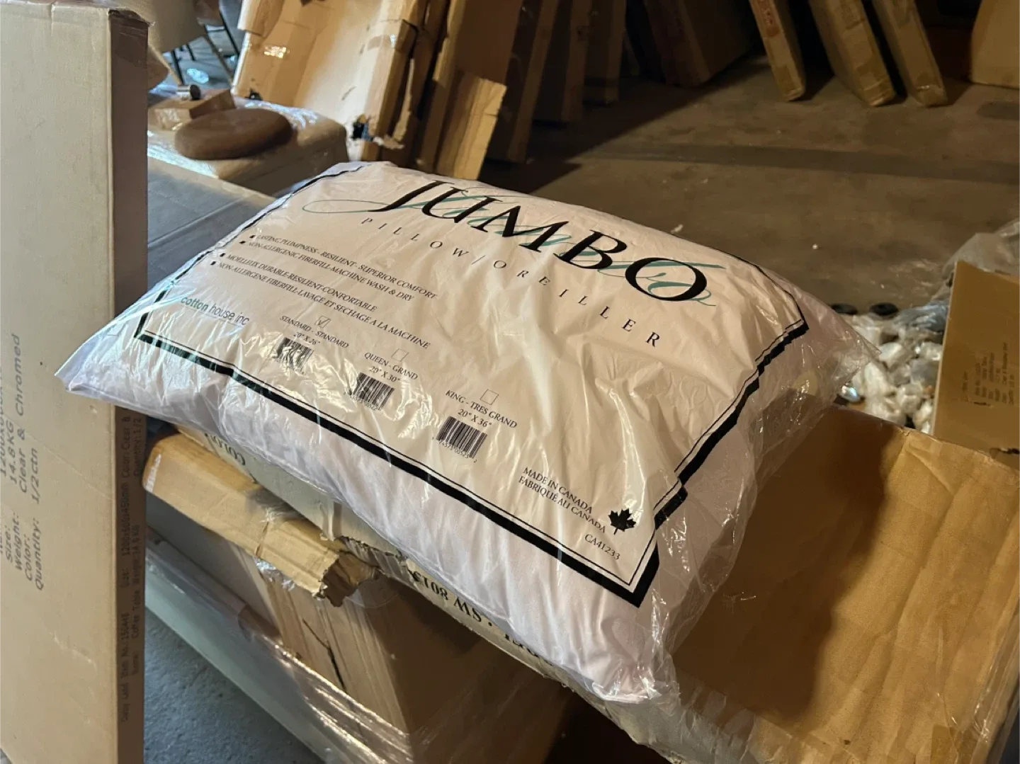 New Jumbo Pillow 20" x 36"