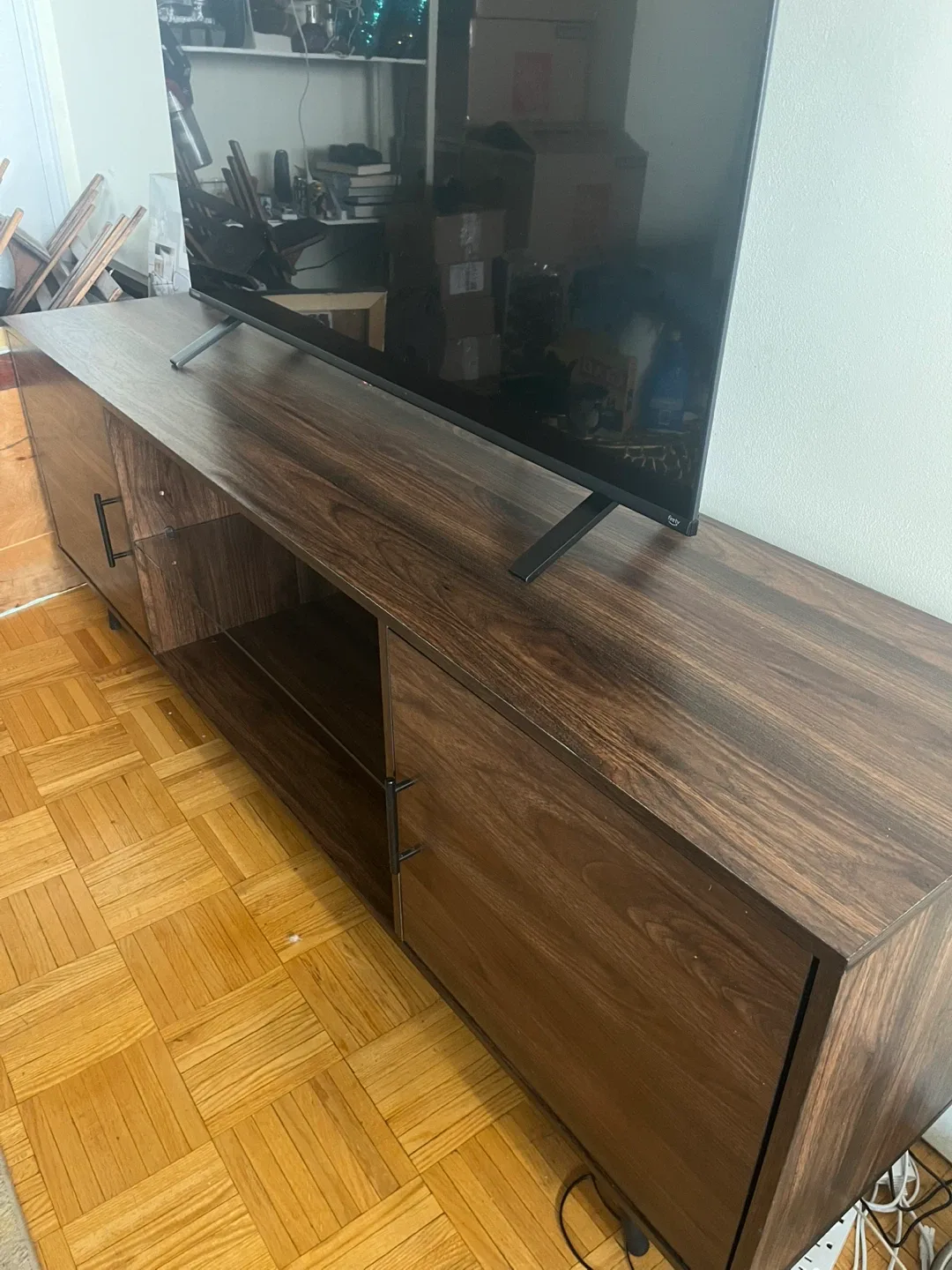 70” Dark Walnut Colour TV Stand Media Console
