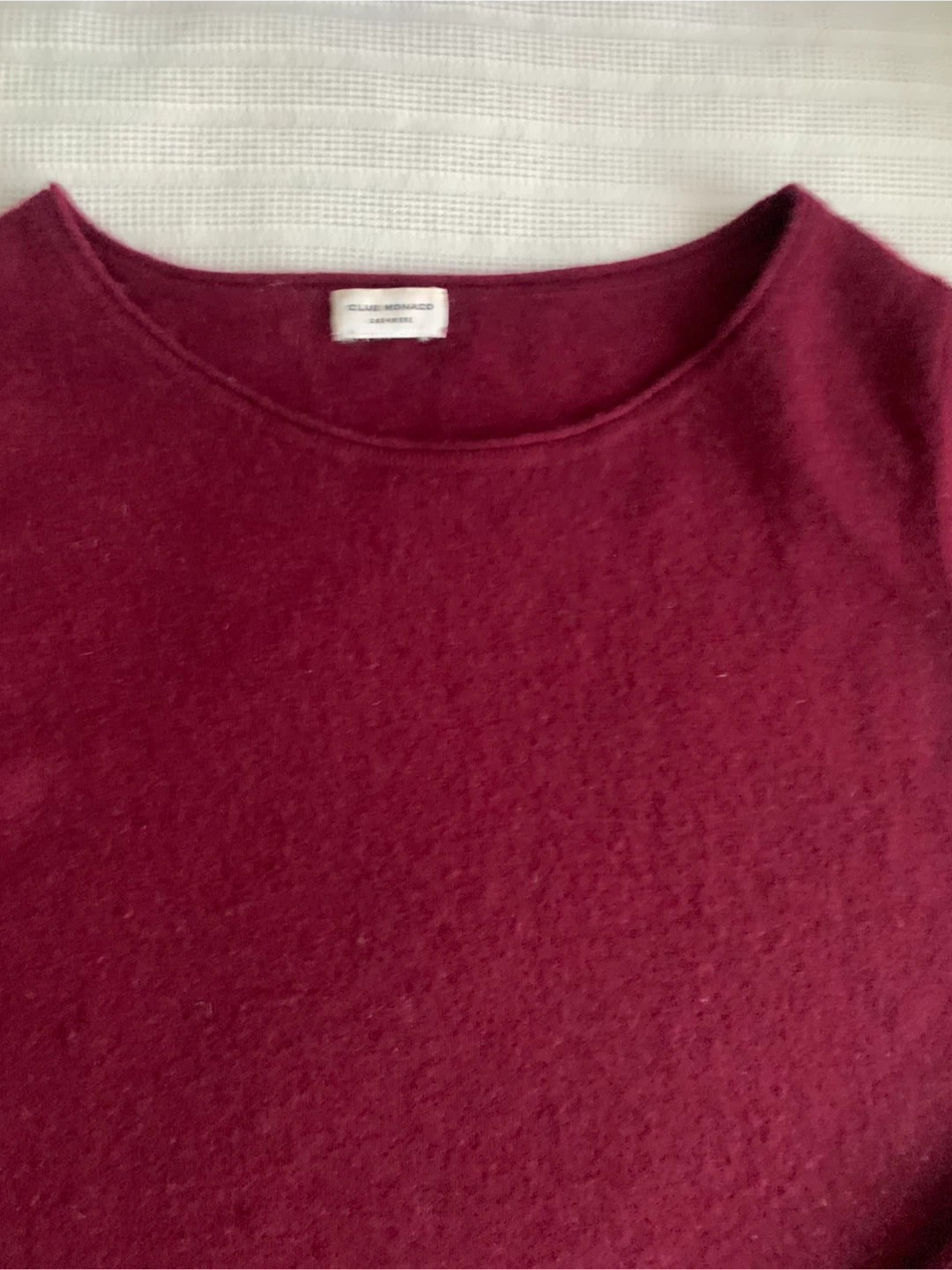 Club Monaco Cashmere Sweater - Burgundy & Black - photo 2