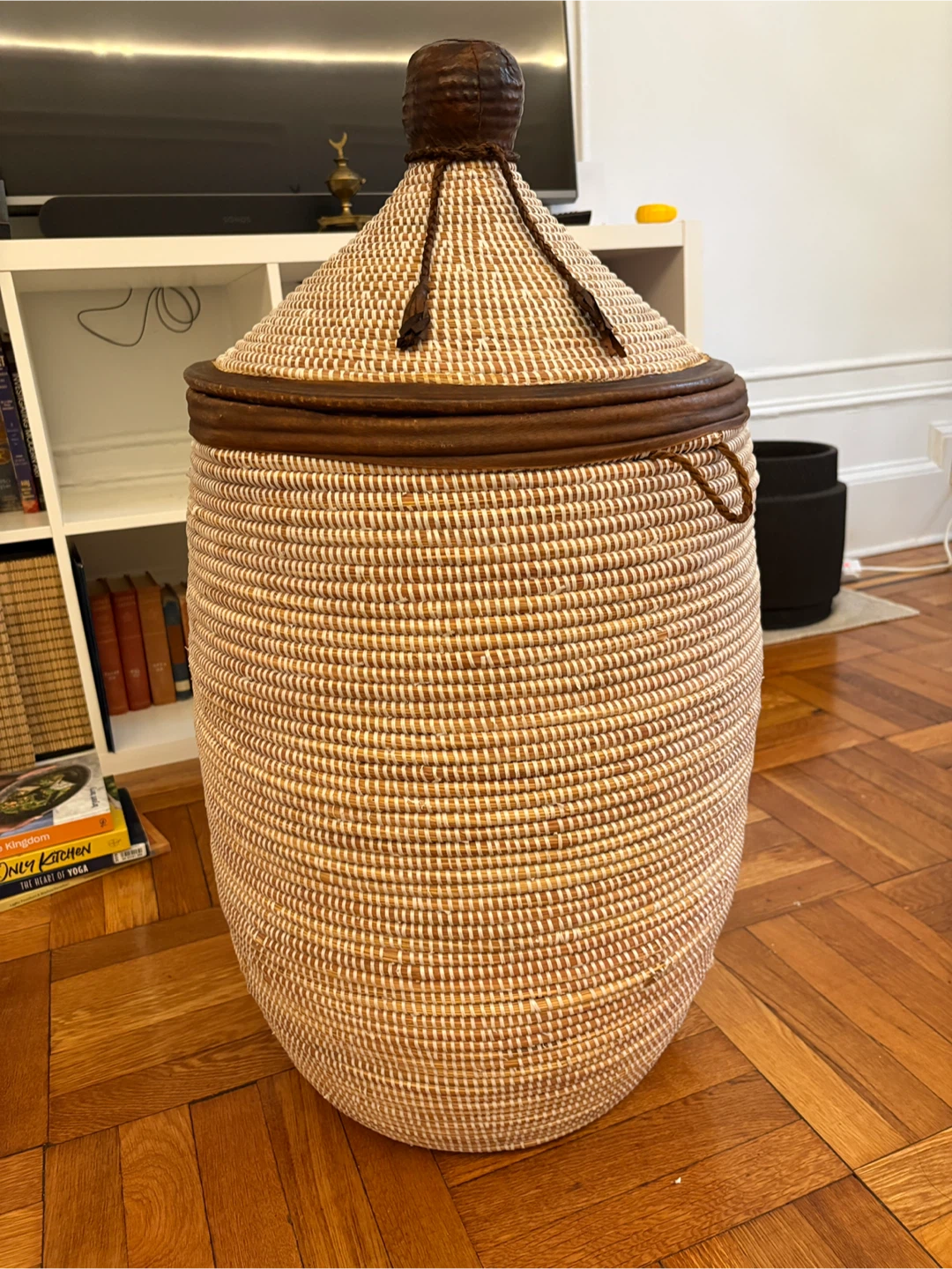 Hand woven sea grass basket