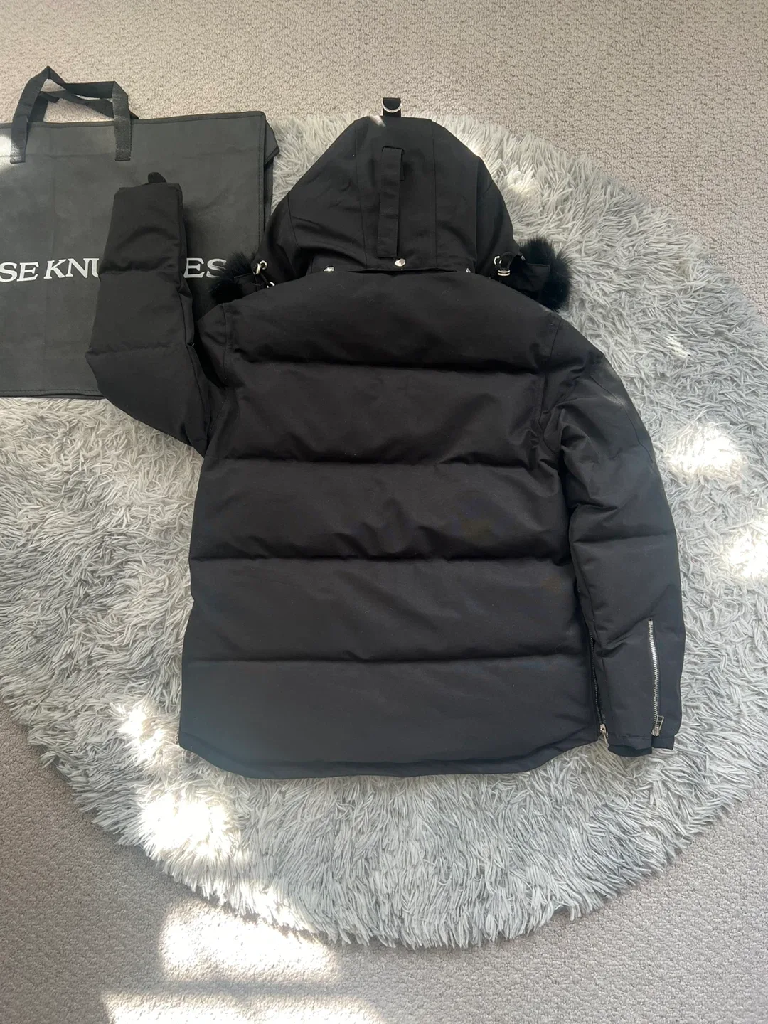 Black/Black Moose Knuckles Original Shearling Trim 3Q Jackets image indicator(4)