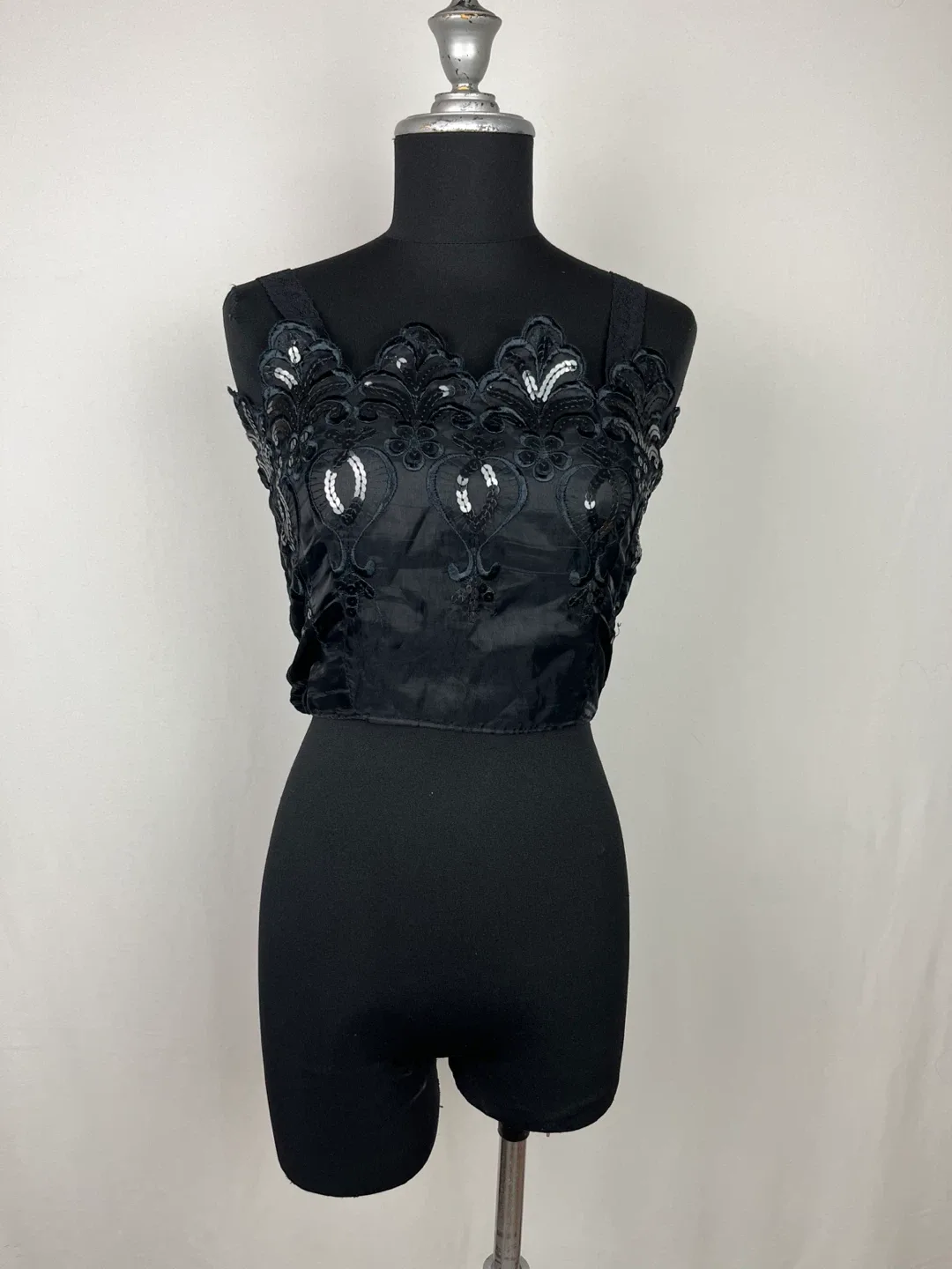 Black Embellished Tank Top Size S/M