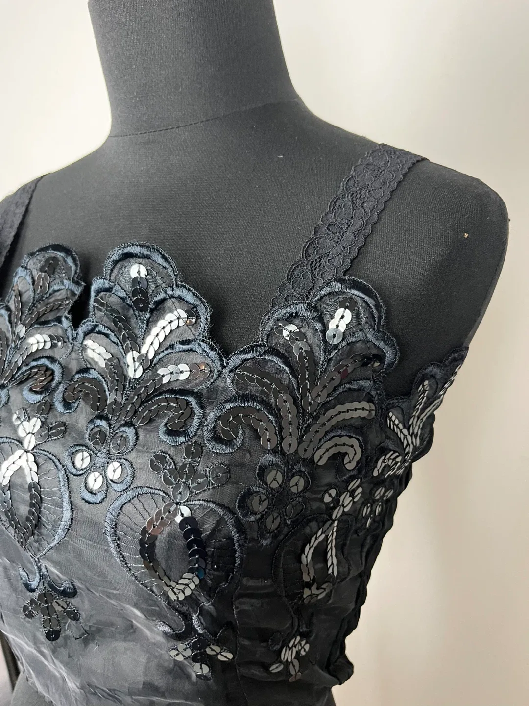 Black Embellished Tank Top Size S/M image indicator(2)