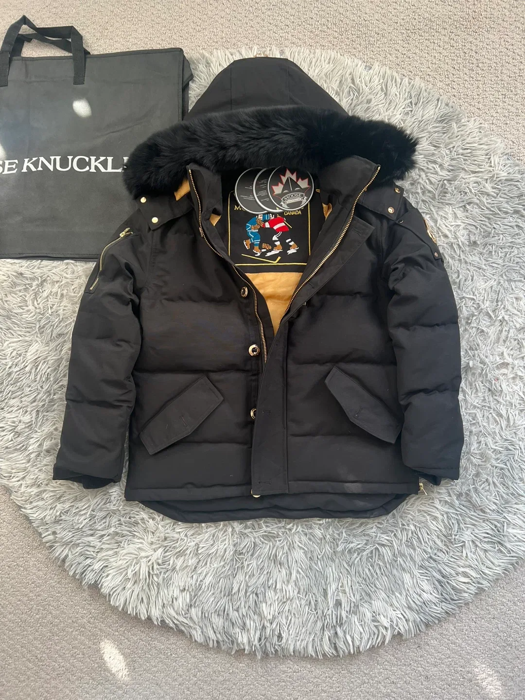 Black/Gold Moose Knuckles Gold Series 3Q Jackets image indicator(2)