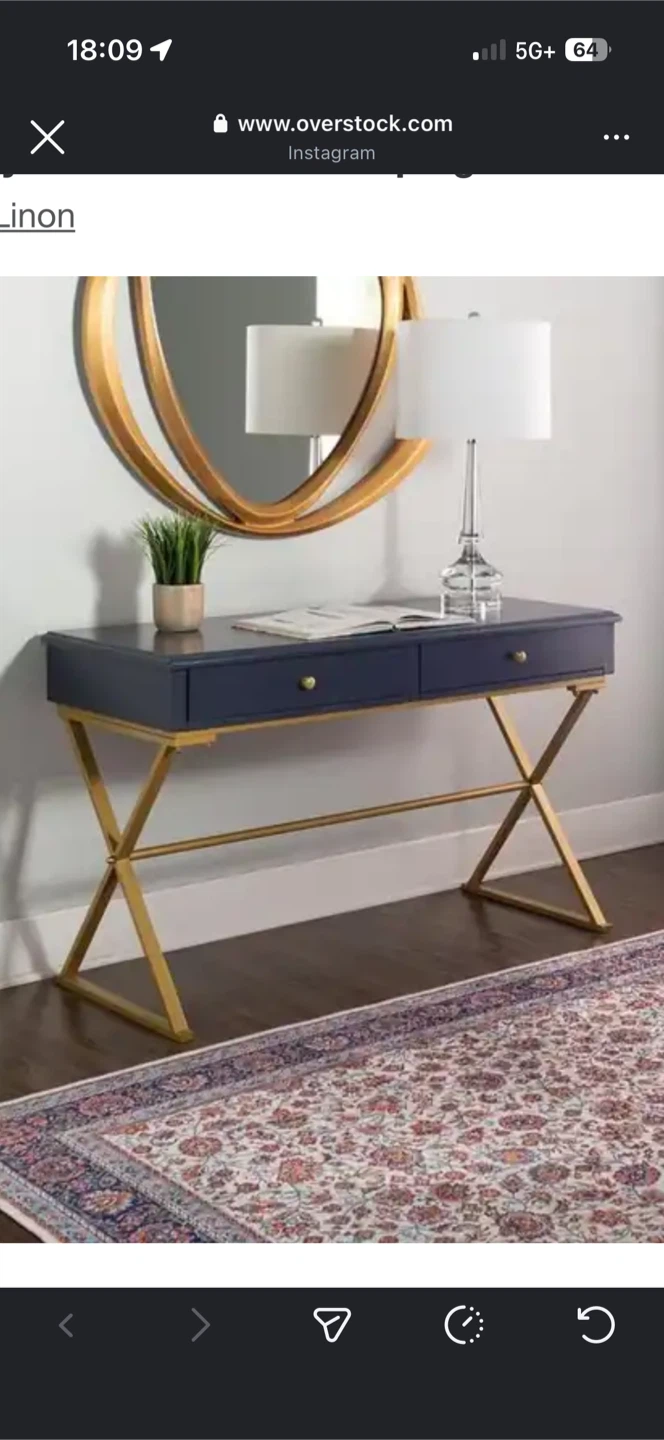 Navy Desk with Gold Legs - photo 5