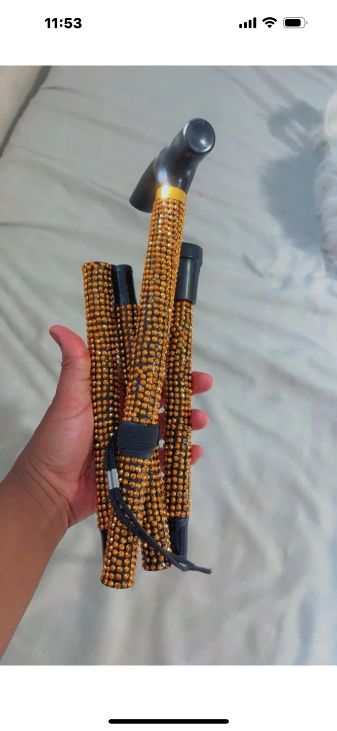 Gold Bling Folding Walking Cane