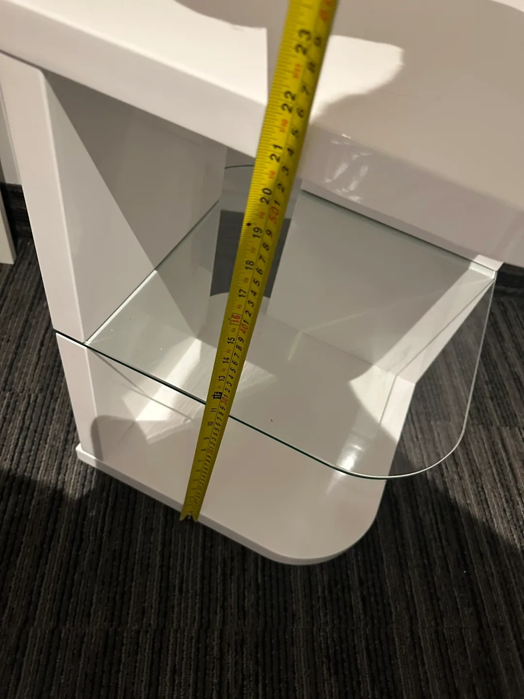 White End Table with Glass Shelf image indicator(5)