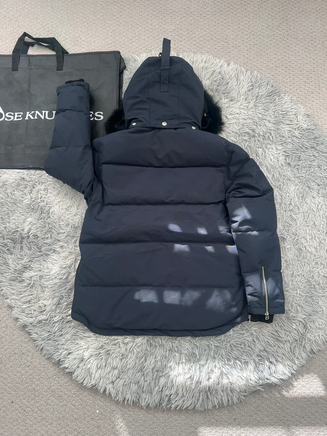 Navy/Black Moose Knuckles Original Shearling Trim 3Q Jackets image indicator(4)