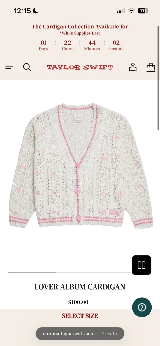 Taylor Swift Lover Album Cardigan - 3XL/4XL