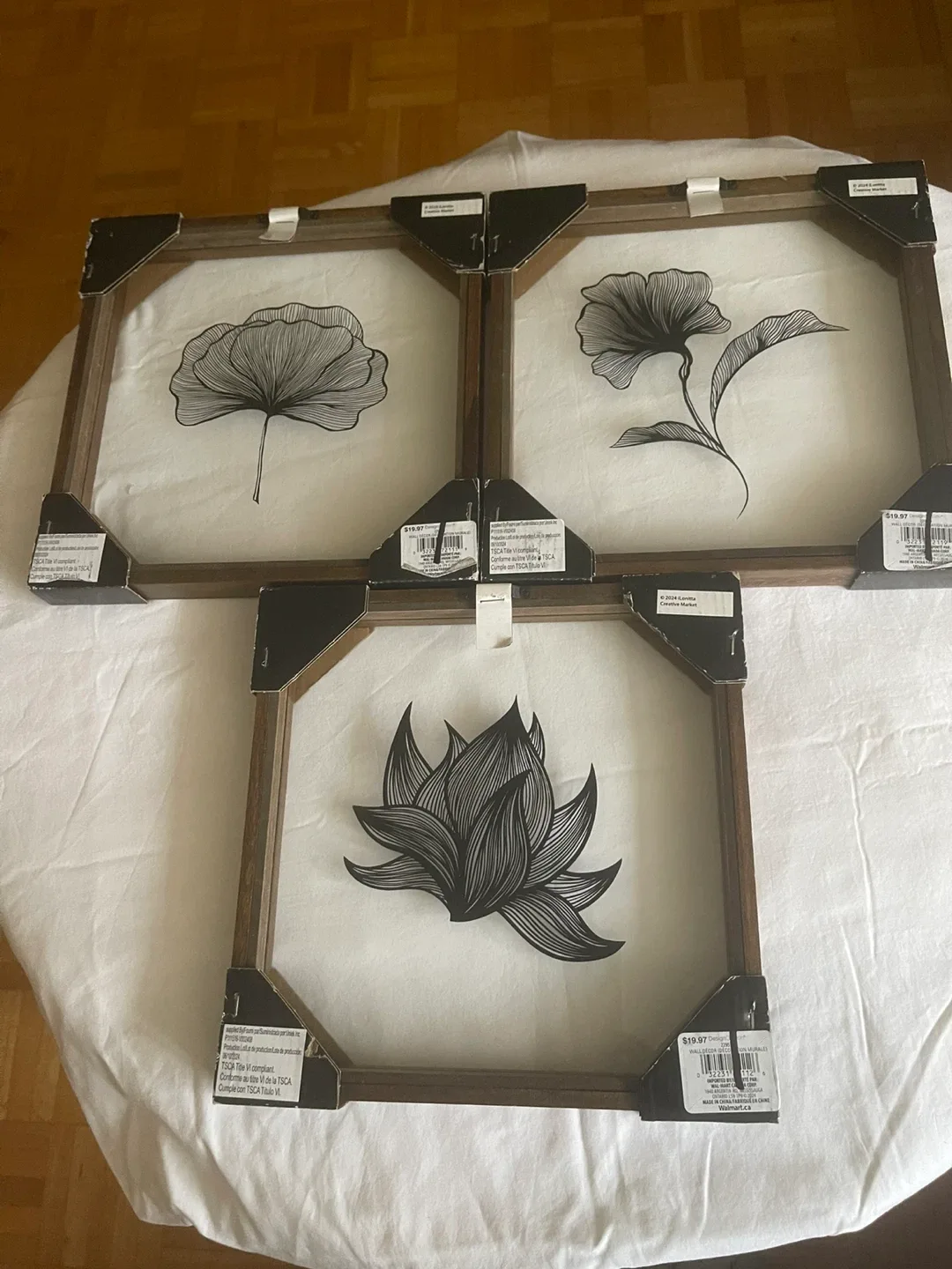 Set of 3 Wall Decor, 10x10in image indicator(2)