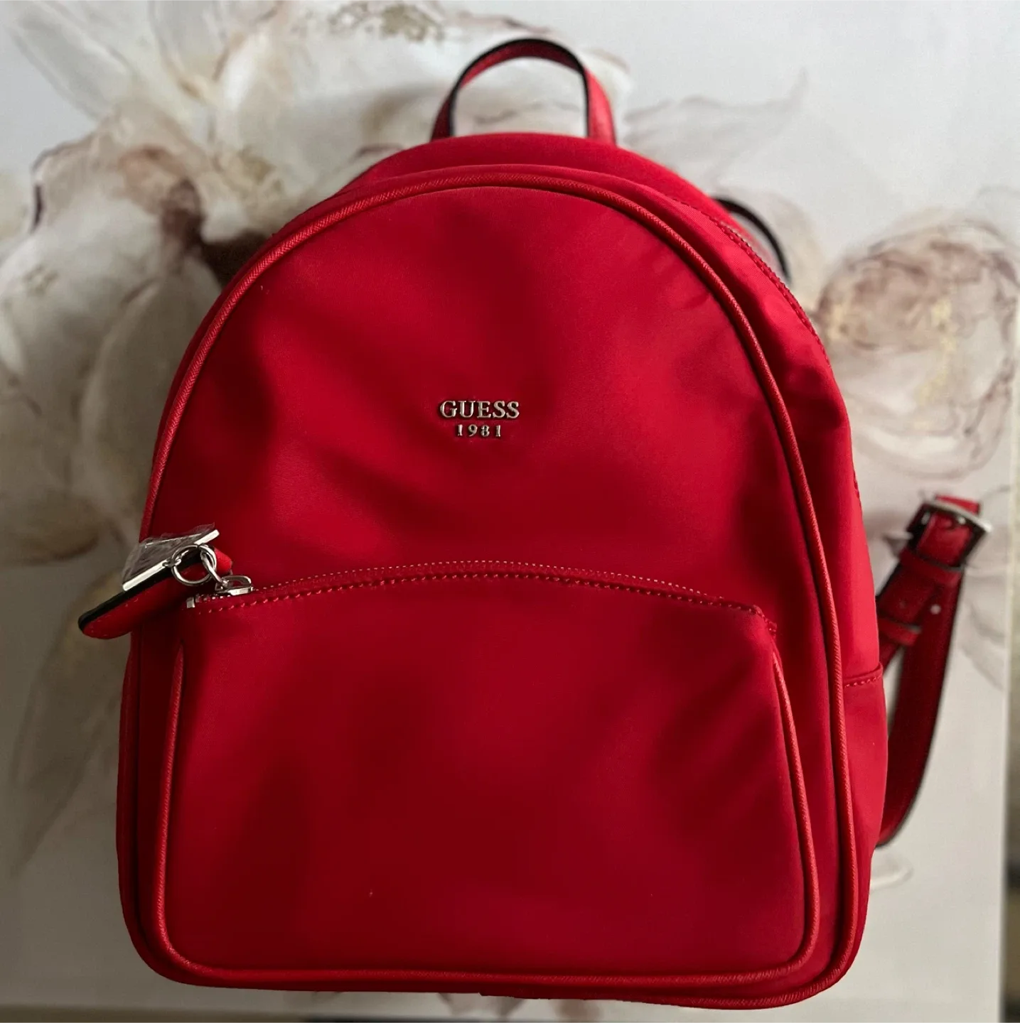 Guess Red Nylon Backpack