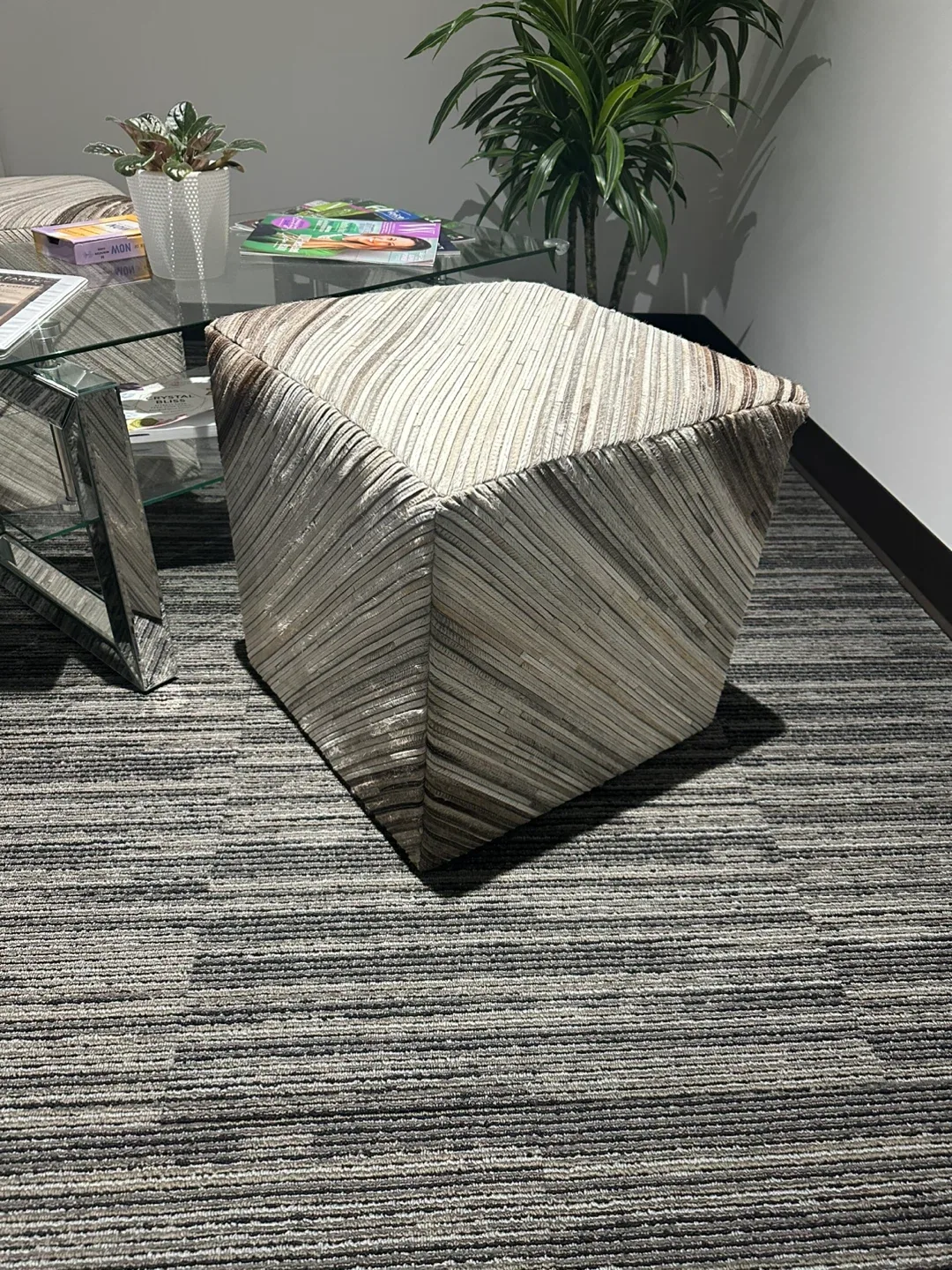 Striped Cube Ottoman 45cm X 45cm image indicator(2)