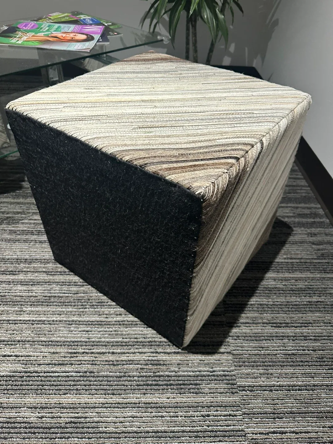 Striped Cube Ottoman 45cm X 45cm image indicator(3)