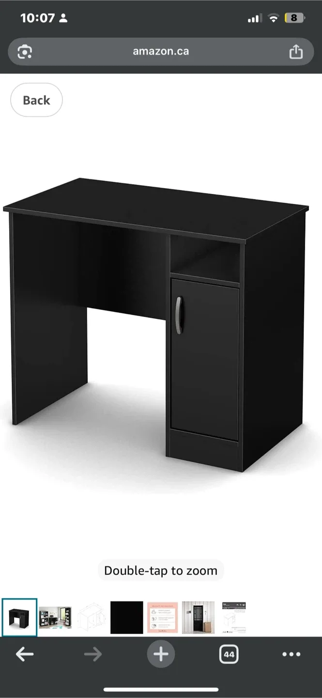 South Shore Axess Work Desk - Small, Pure Black