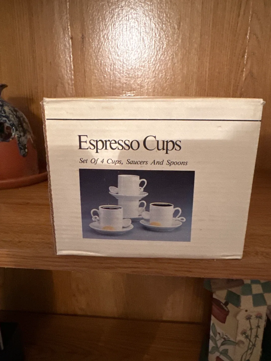 Espresso Cups Set - 4 Cups, Saucers, Spoons