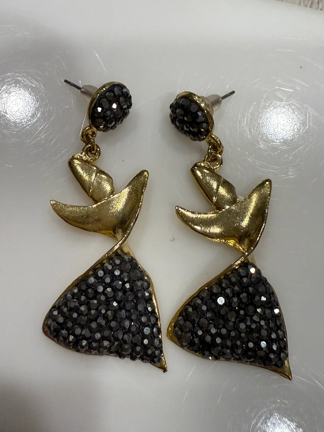Drop Earrings - Gold & Black - photo 2