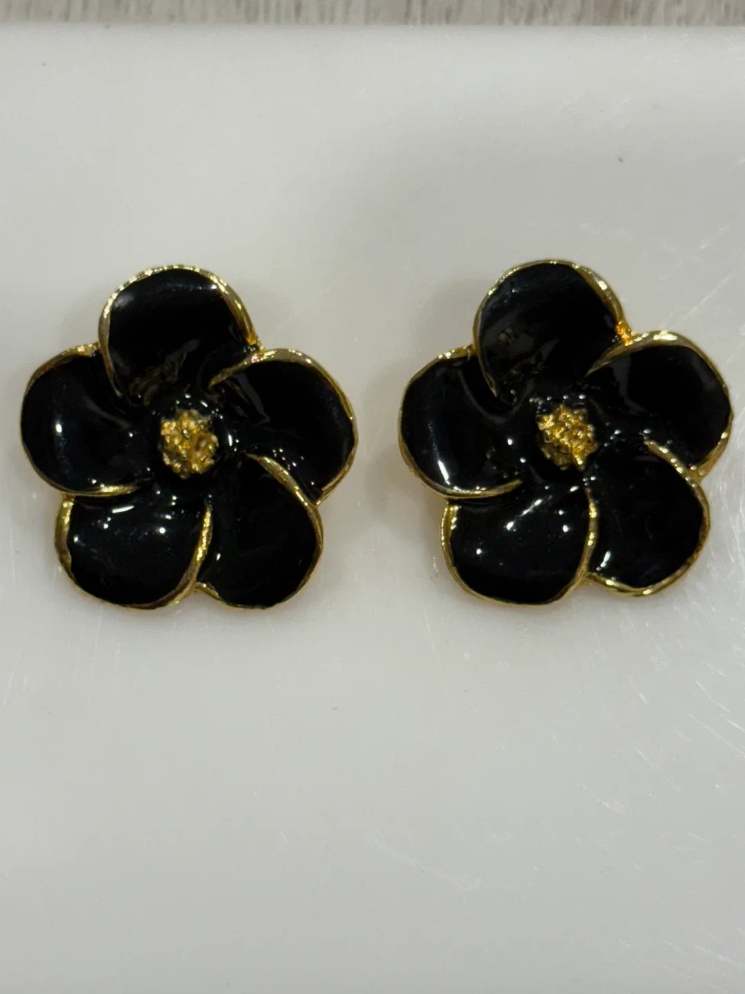 Black Flower Earrings